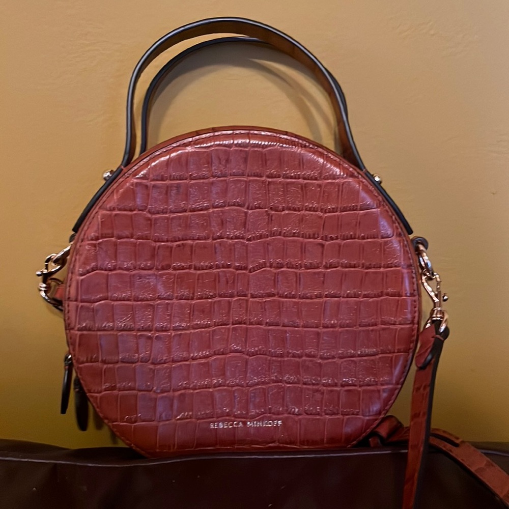 Rebecca Minkoff Jody Circle Croc Crossbody in Acorn